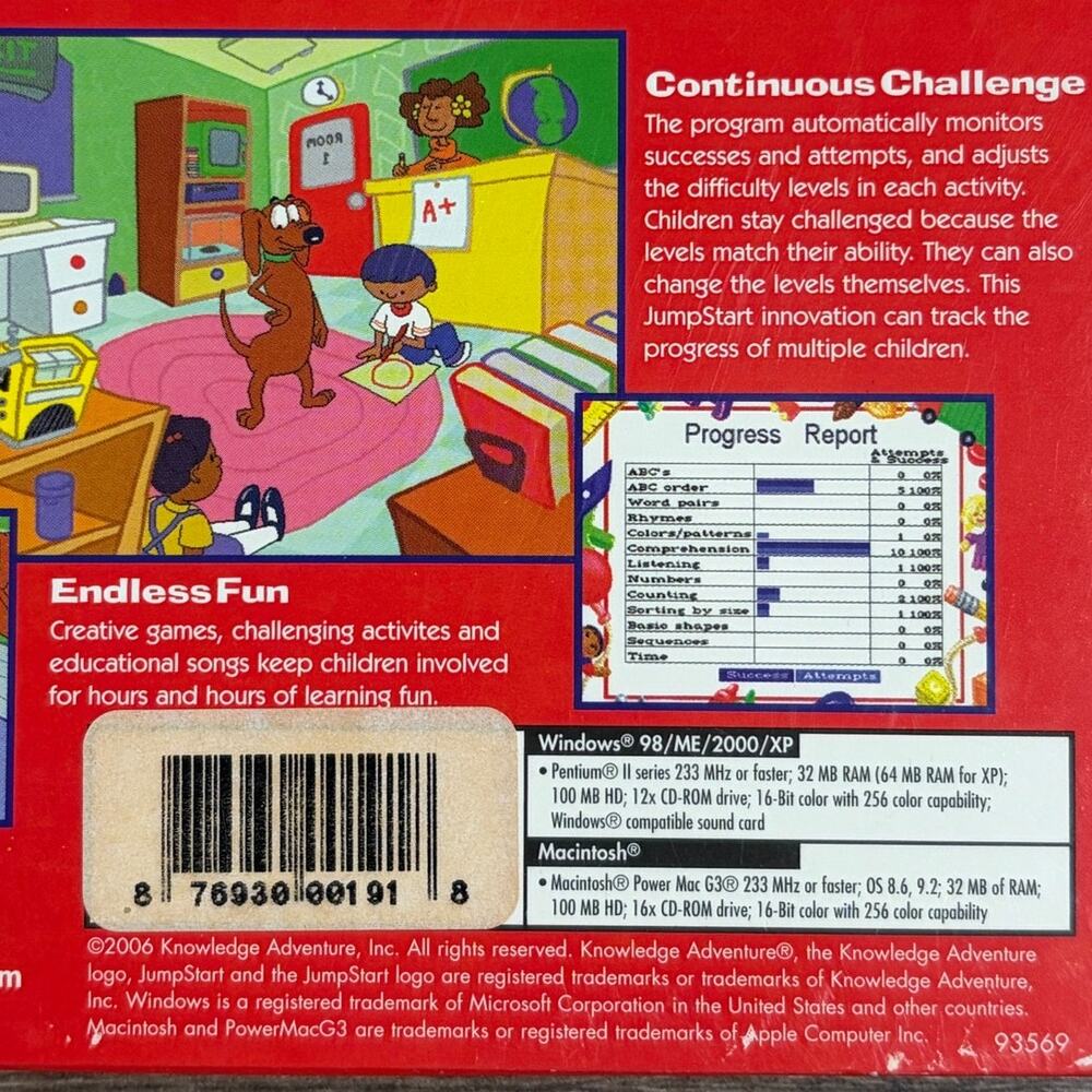 Jumpstart 1st Grade CD Game Learning Reading School Computer Game Vintage RARE - Picture 3 of 7